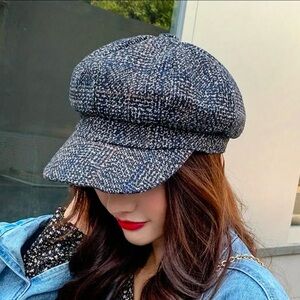 Tweed-look Newsboy Cap